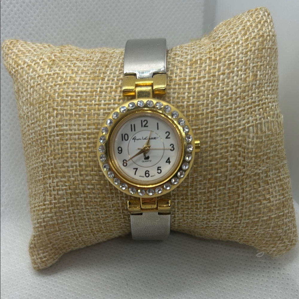 Gold and Silver Watch with Crystal Accents